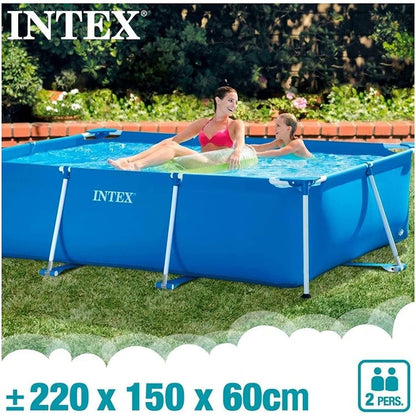 Intex 28270 Rectangular Outdoor Garden Summer Pool, without Filter Pump, 220 x 150 x 60 cm - Baig Merchant