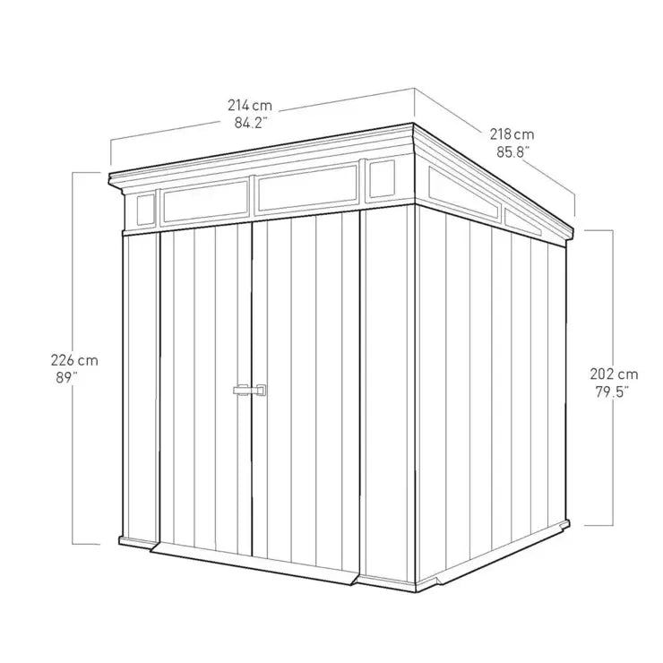 Keter Artisan 7ft x 7ft 2" (2.1 x 2.2m) Garden Outdoor Storage Shed - Baig Merchant