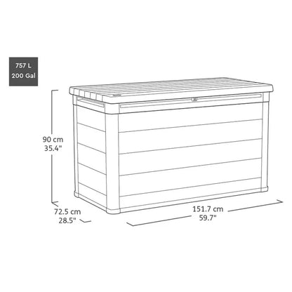 Keter Cortina 757 Litre Outdoor Garden Storage Deck Box Free and Fast Delivery - Baig Merchant