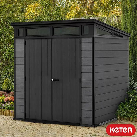 Keter Cortina 7ft 1" x 7ft 1" (2.16 x 2.16m) Large Outdoor Garden Storage Shed - Baig Merchant