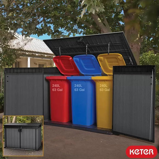 Keter Cortina Mega Store Shed - Versatile Garden, Bike, and Bin Storage Solution - 6ft 3" x 3ft 7" (1.9 x 1.1m), 2,020 Litre Capacity - Baig Merchant