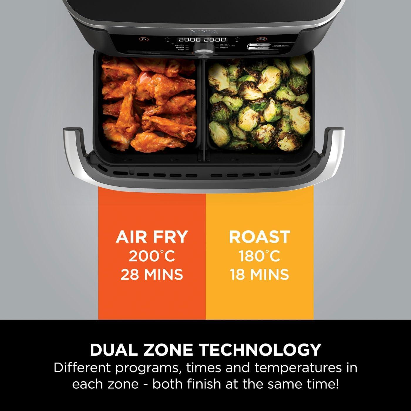 Ninja Foodi AF300UK 7.6L Dual Zone Air Fryer and Dehydrator