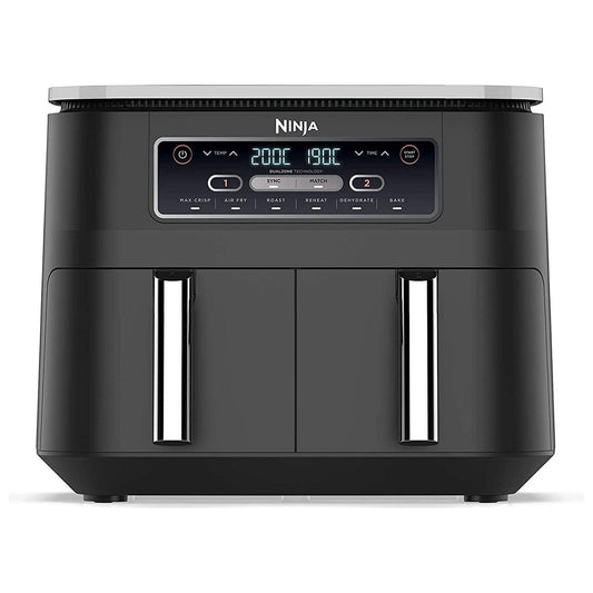 Ninja AF300UK Foodi Dual Zone Digital Air Fryer, 2 Drawers, 7.6L, 6-in-1, Black - UK - Baig Merchant