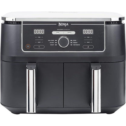 Ninja AF300UK Foodi Dual Zone Digital Air Fryer, 2 Drawers, 7.6L, 6-in-1, Black - UK - Baig Merchant