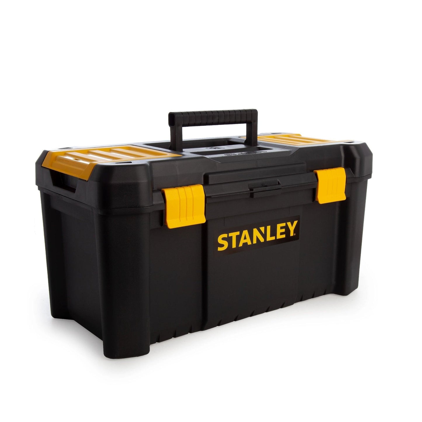 Stanley STST1-75520 Essential Portable Storage 19" Toolbox With Removable Tray & Plastic Latches, Black/Yellow - Baig Merchant