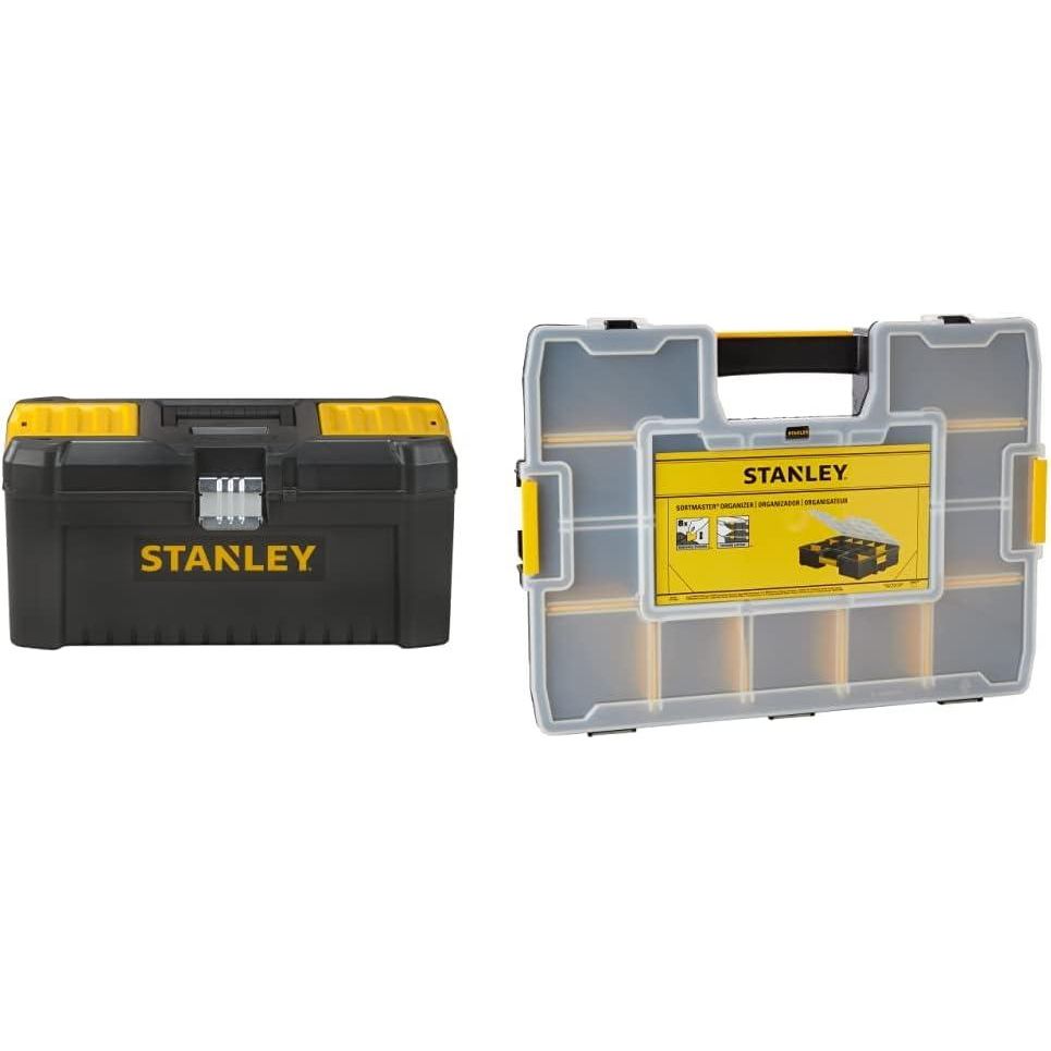 STANLEY STST1-75521 Essential 19 Toolbox with Metal latches, Black/Yellow, Inch - Baig Merchant