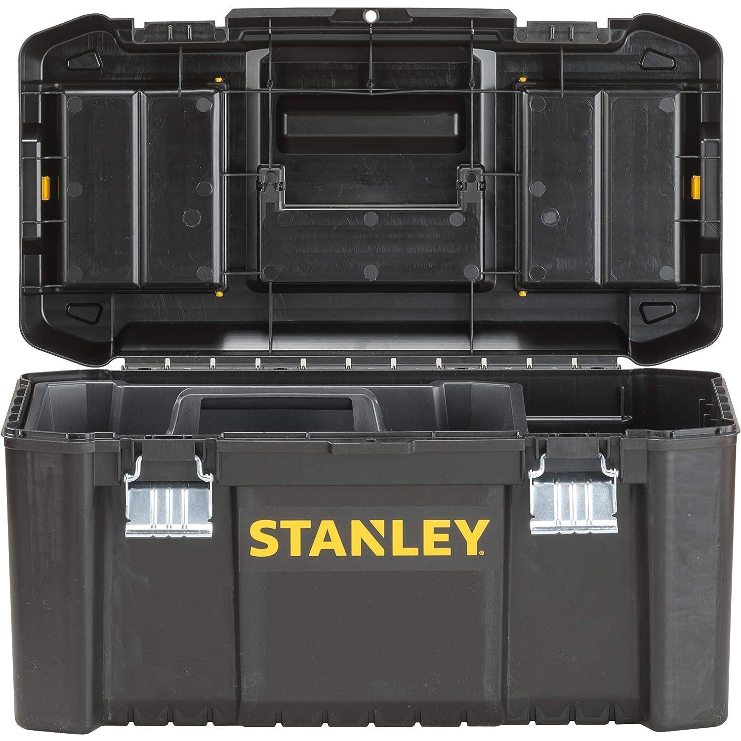 STANLEY STST1-75521 Essential 19 Toolbox with Metal latches, Black/Yellow, Inch - Baig Merchant