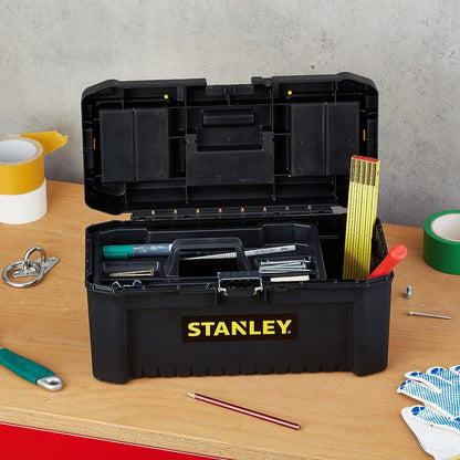 STANLEY STST1-75521 Essential 19 Toolbox with Metal latches, Black/Yellow, Inch - Baig Merchant