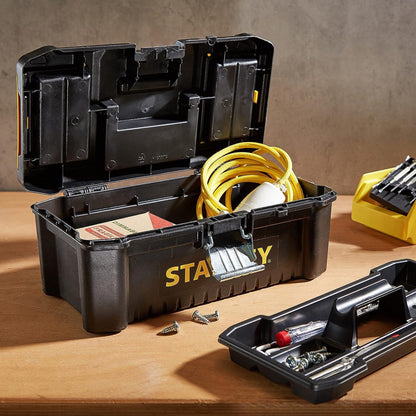 STANLEY STST1-75521 Essential 19 Toolbox with Metal latches, Black/Yellow, Inch - Baig Merchant