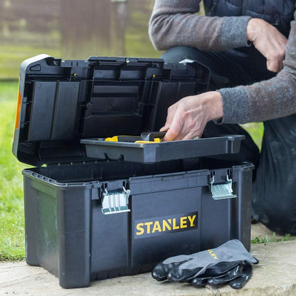 STANLEY STST1-75521 Essential 19 Toolbox with Metal latches, Black/Yellow, Inch - Baig Merchant