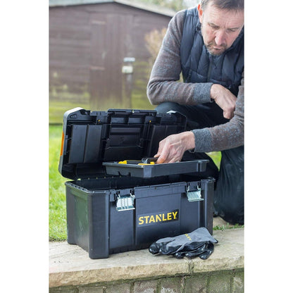 STANLEY STST1-75521 Essential 19 Toolbox with Metal latches, Black/Yellow, Inch - Baig Merchant