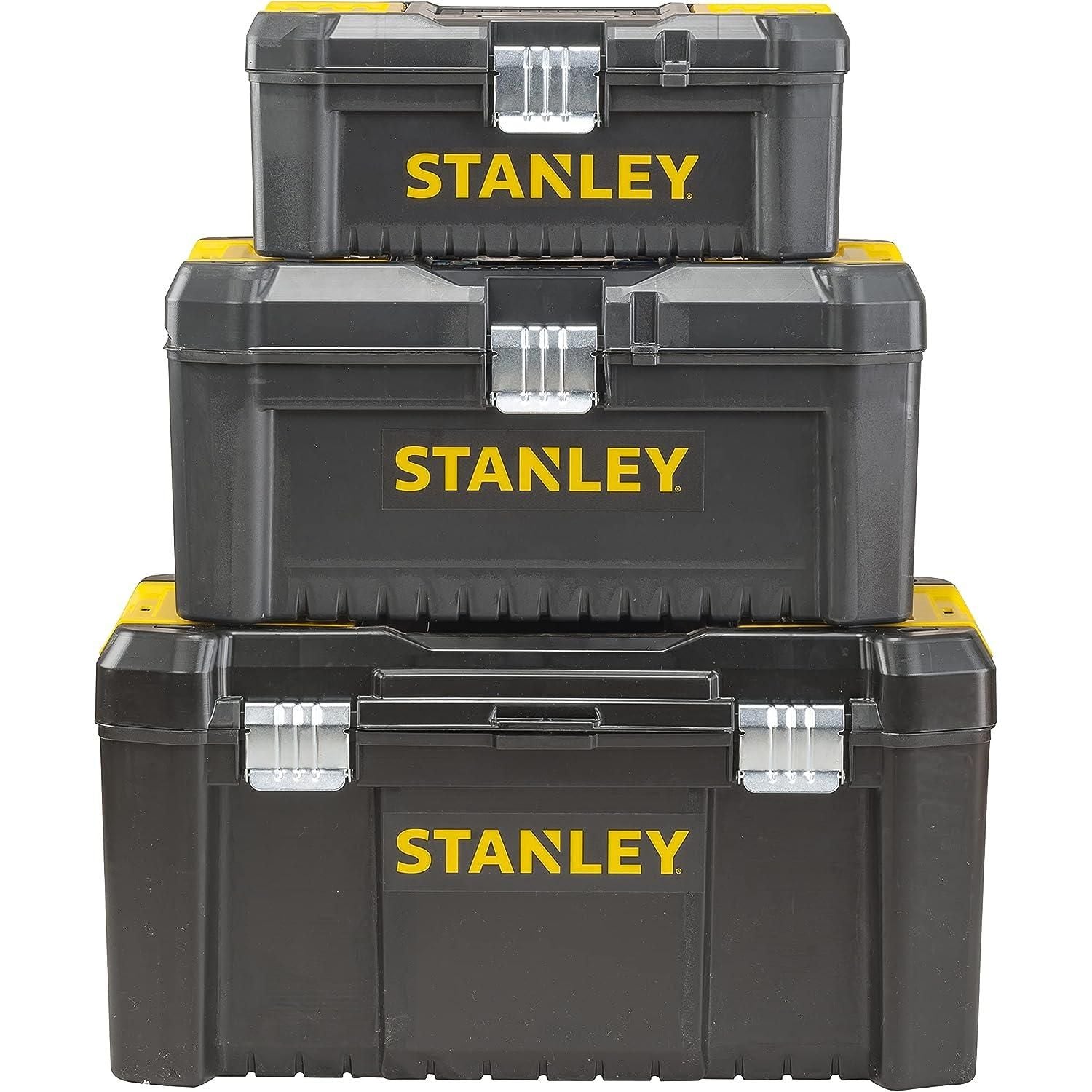 STANLEY STST1-75521 Essential 19 Toolbox with Metal latches, Black/Yellow, Inch - Baig Merchant