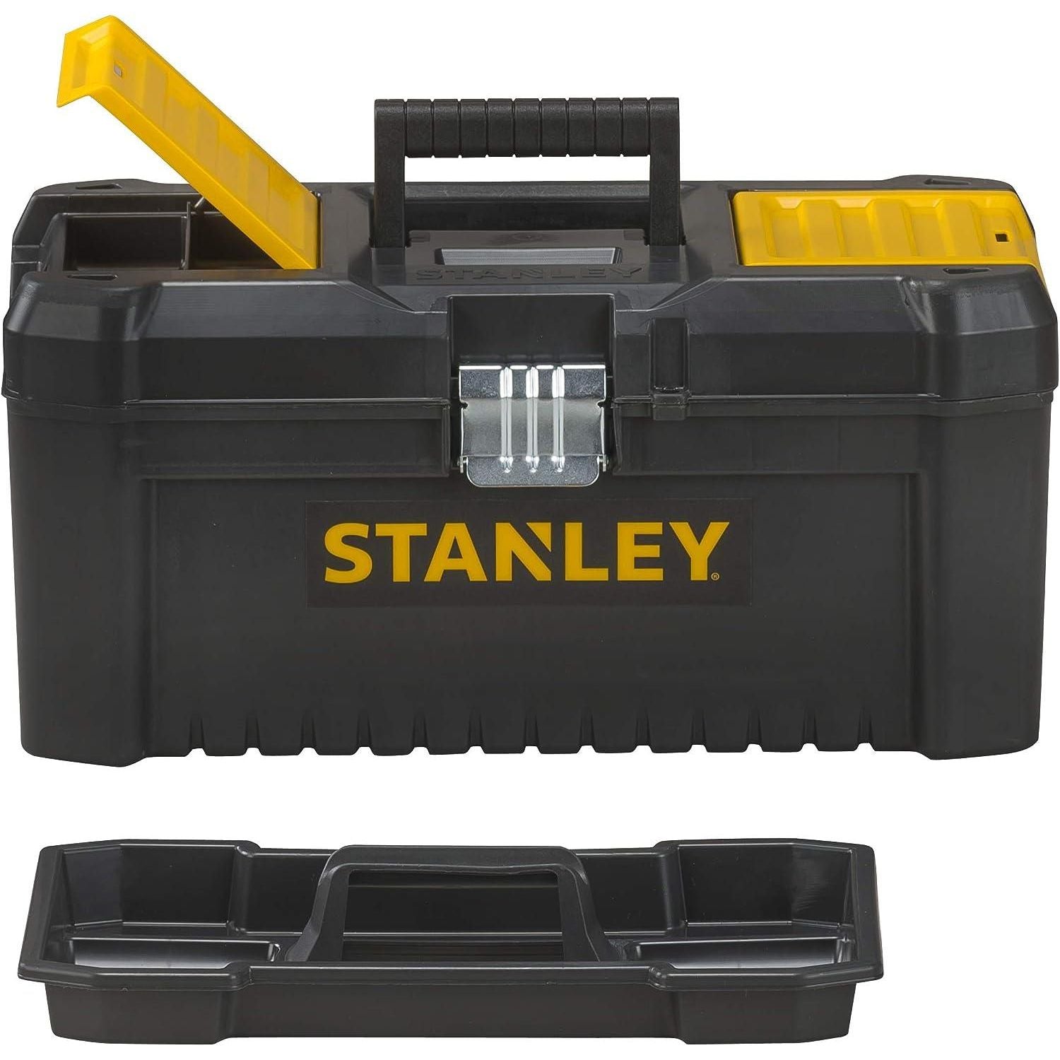 STANLEY STST1-75521 Essential 19 Toolbox with Metal latches, Black/Yellow, Inch - Baig Merchant