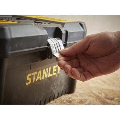 STANLEY STST1-75521 Essential 19 Toolbox with Metal latches, Black/Yellow, Inch - Baig Merchant