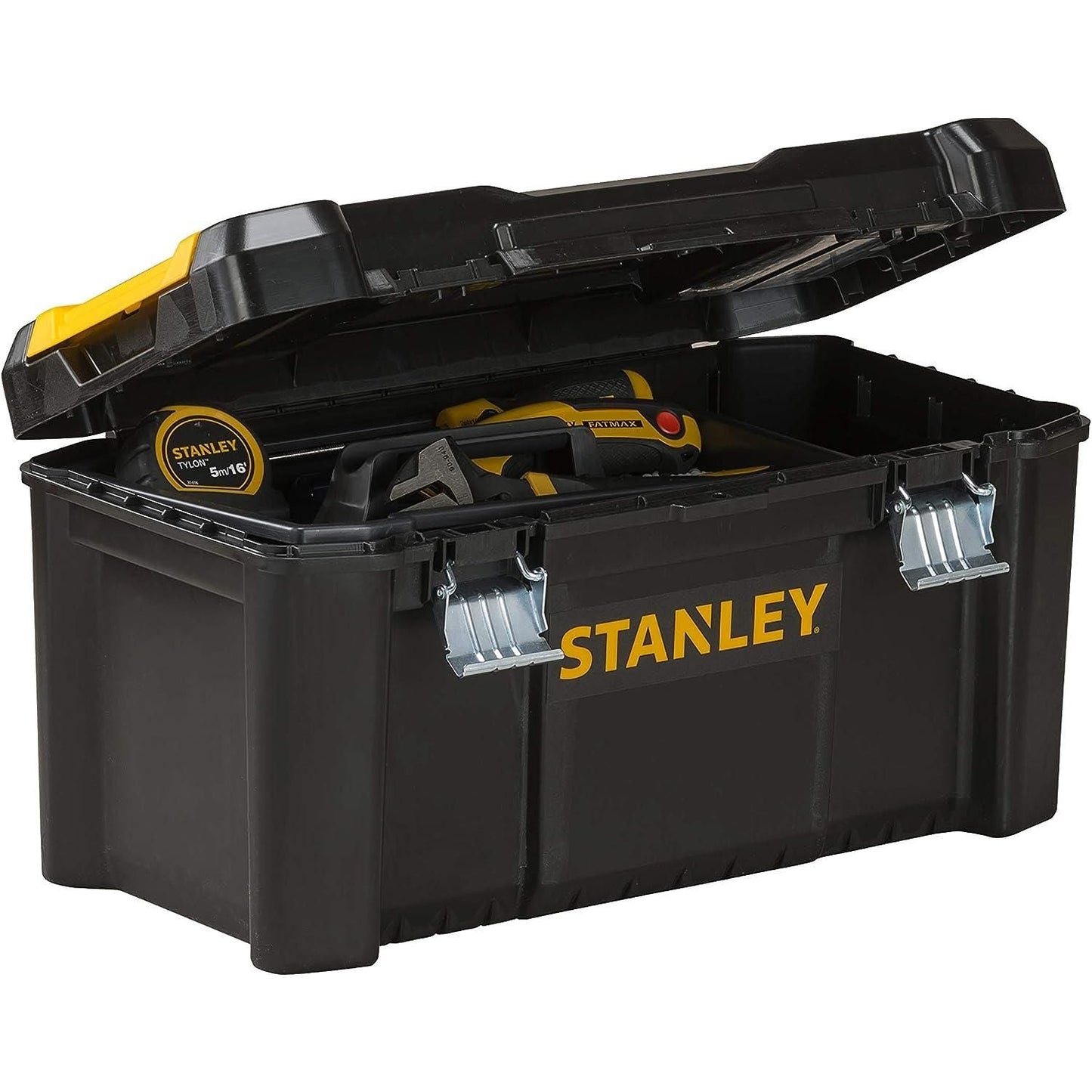 STANLEY STST1-75521 Essential 19 Toolbox with Metal latches, Black/Yellow, Inch - Baig Merchant