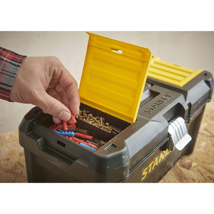 STANLEY STST1-75521 Essential 19 Toolbox with Metal latches, Black/Yellow, Inch - Baig Merchant