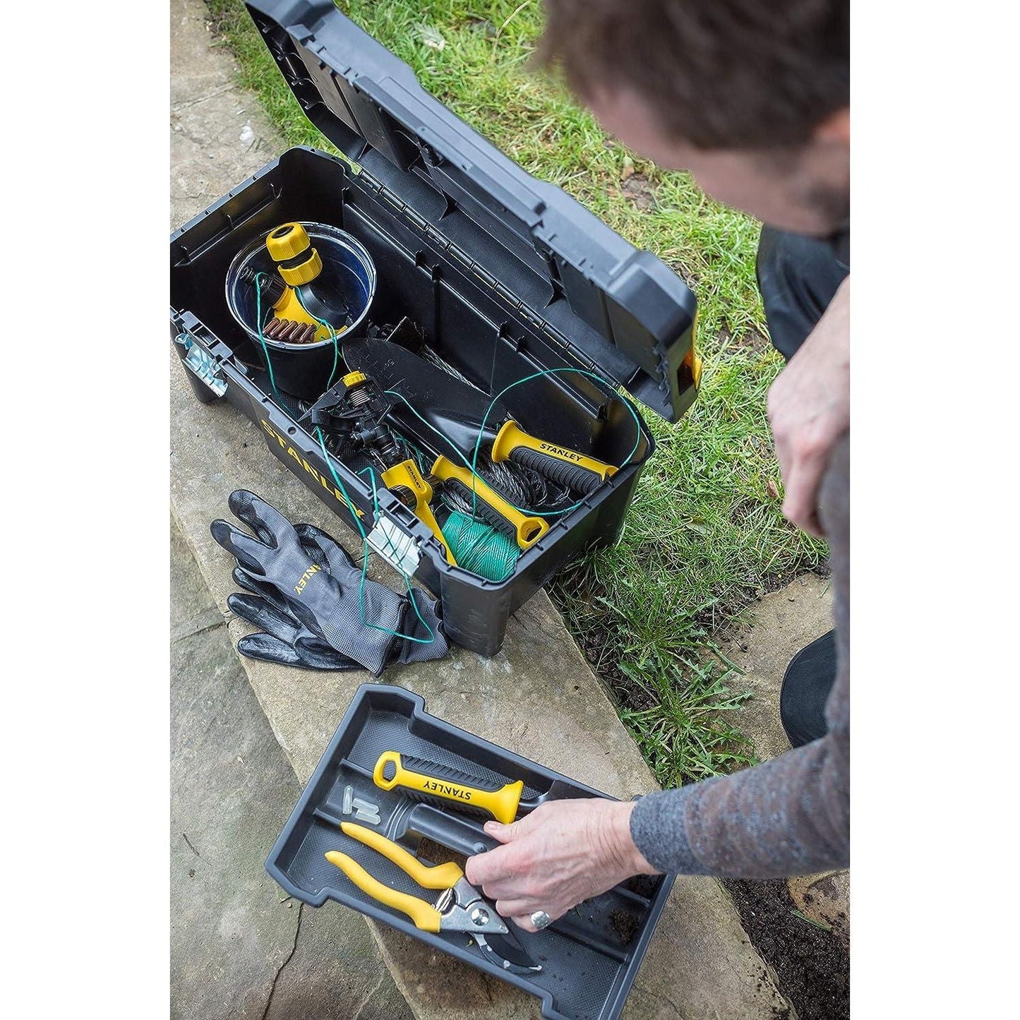 STANLEY STST1-75521 Essential 19 Toolbox with Metal latches, Black/Yellow, Inch - Baig Merchant