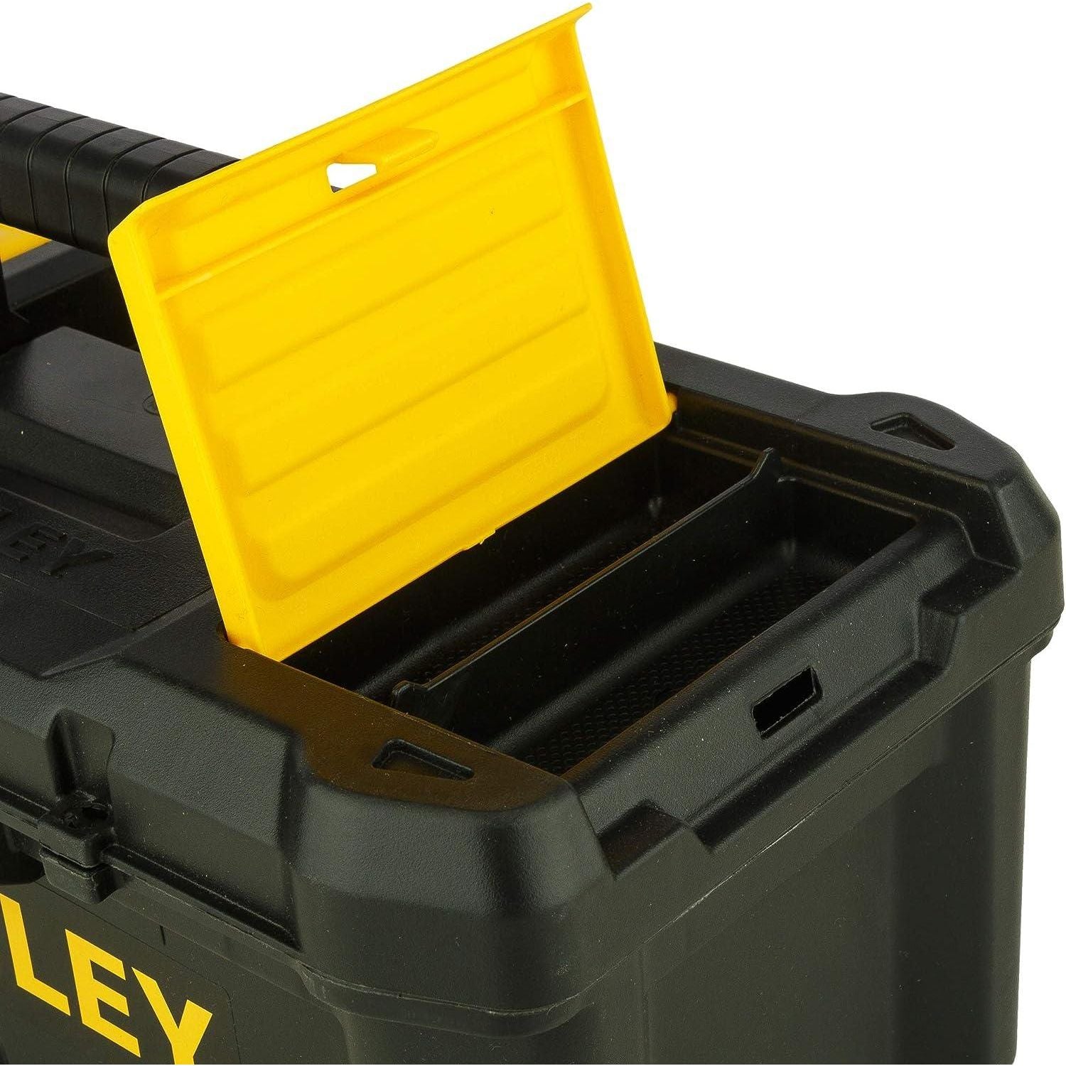 STANLEY STST1-75521 Essential 19 Toolbox with Metal latches, Black/Yellow, Inch - Baig Merchant