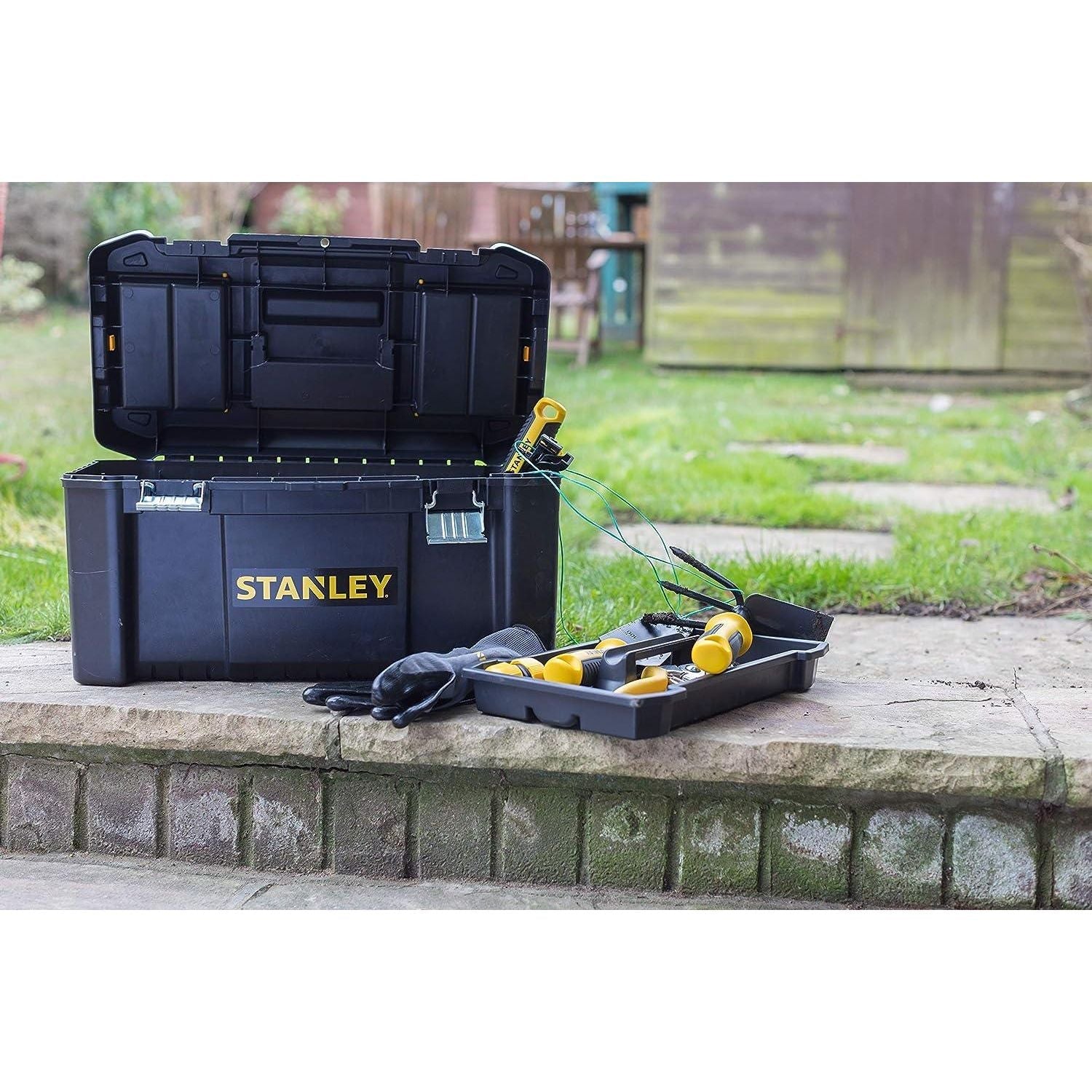 STANLEY STST1-75521 Essential 19 Toolbox with Metal latches, Black/Yellow, Inch - Baig Merchant